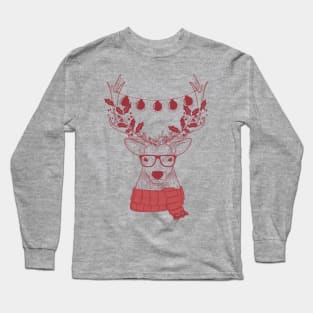 Hipster christmas shirt | reindeer christmas t-shirt |  christmas gifts for hipsters Long Sleeve T-Shirt